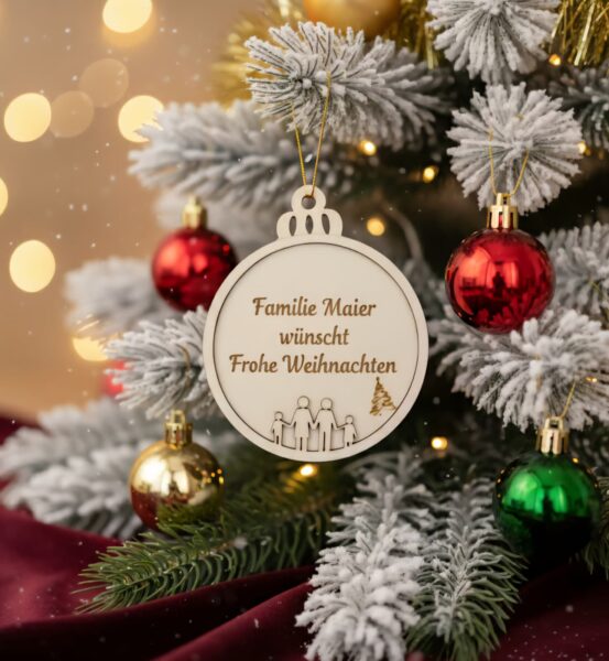 3D-Christbaumkugel „Familie“