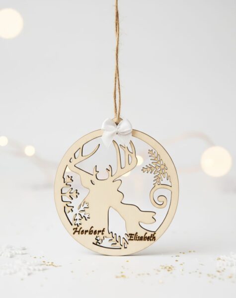 Christbaum-Anhänger „Winterelch“ mit Namensgravur