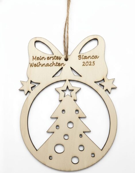Christbaumkugel „Mein erstes Weihnachten“ mit Namensgravur