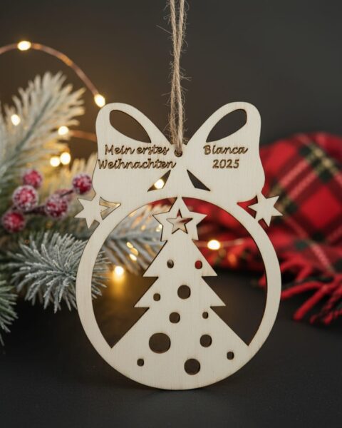 Christbaumkugel „Mein erstes Weihnachten“ mit Namensgravur