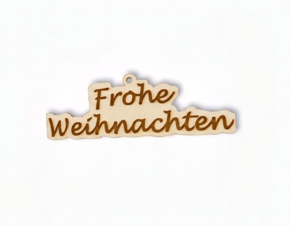 Holzanhänger „Frohe Weihnachten“ – natürlicher Festtagsgruß