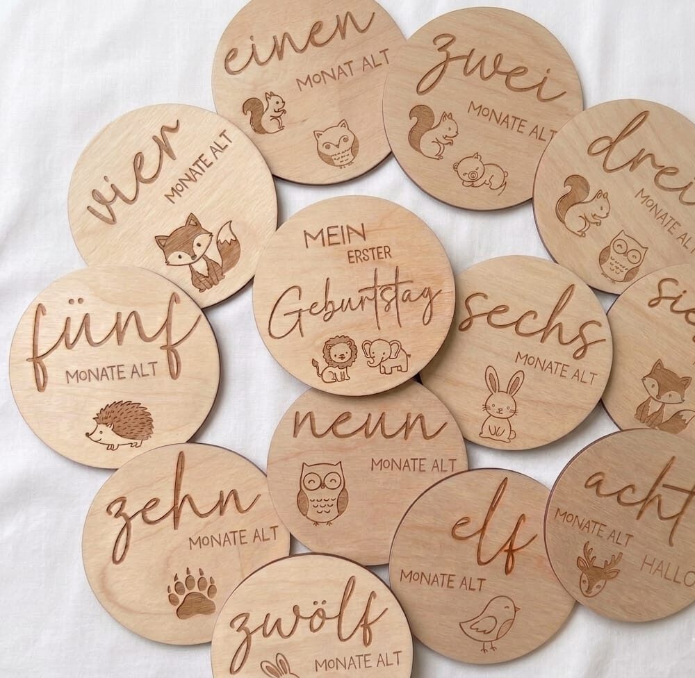 Holz-Meilensteine "Erste unvergessliche Momente"