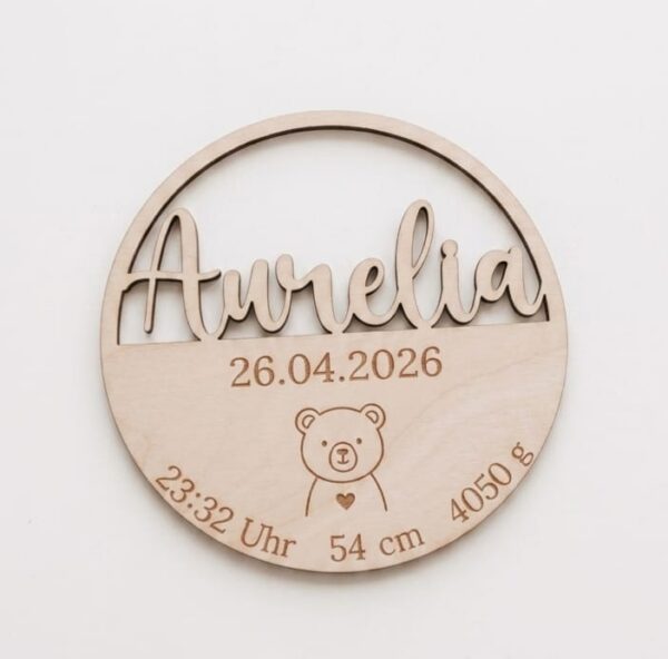Personalisiertes Holzschild "Erste Augenblicke"