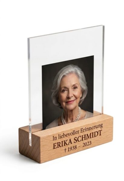 Fototischhalter aus Holz mit individueller Gravur