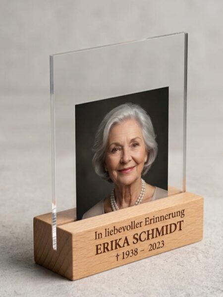 Fototischhalter aus Holz mit individueller Gravur